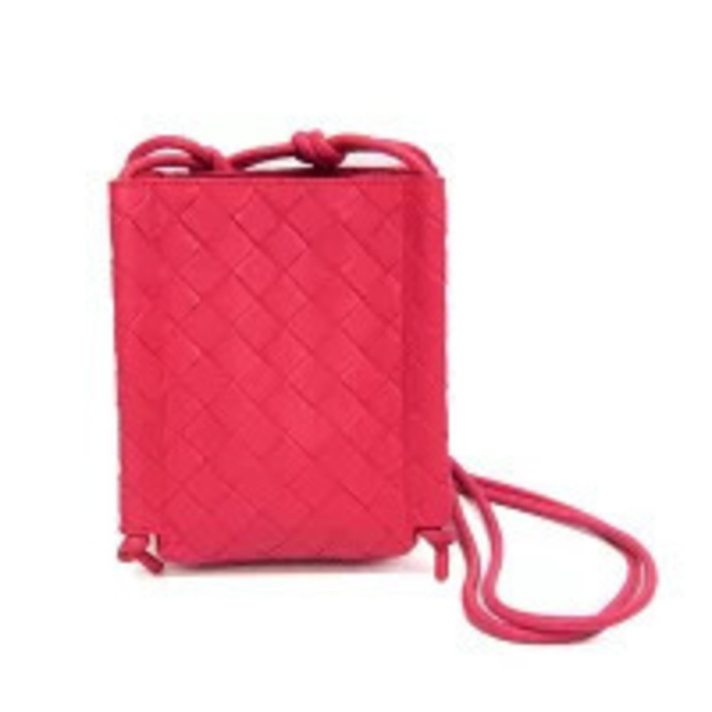Bottega Veneta Intrecciato Shoulder Pouch Leather Bag Pink
